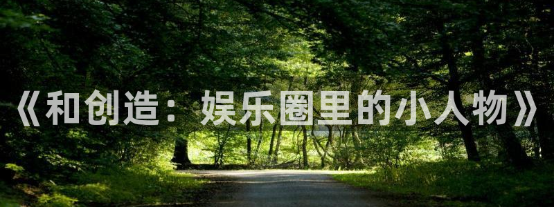 彩神：《和创造：娱乐圈里的小人物》